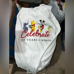 Disney 100 Years Celebrate White Hoodie with Red